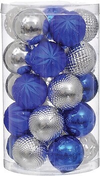 Фото Jumi набір куль синьо-сріблястий 6 см, 25 шт (5900410400221)