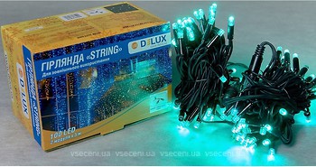 Фото Delux String 100 LED 2x5 м черный/зеленый IP44 EN (90016599)