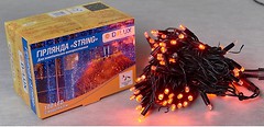 Фото Delux String 100 LED 2x5 м чорний/червоний IP44 EN (90016601)