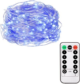 Фото Springos гірлянда лінійна 100 LED 9.9 м з ПДК синій (CL0103)