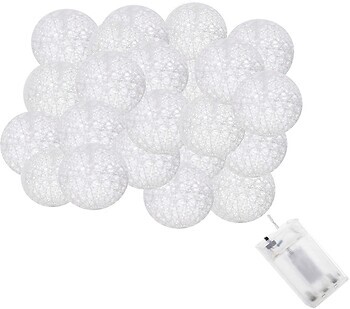 Фото Springos Cotton Balls гирлянда линейная 30 LED 6 м теплый белый (CL0049)