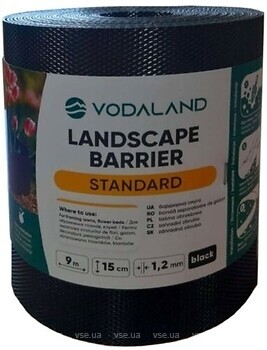 Фото Vodaland бордюрна стрічка Country Standard H150 9 м x 15 см, чорний (8215-BK)