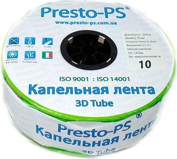 Фото Presto-Ps краплинна стрічка 3D Tube 10 см 16 (5/8