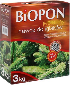 Фото Biopon Мінеральне добриво осіннє для хвойних рослин 3 кг