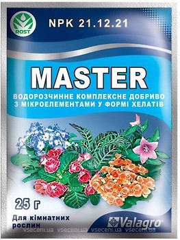 Фото Valagro Комплексное удобрение для комнатных растений Master NPK 21.12.21 25 г
