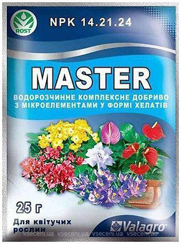 Фото Valagro Комплексне добриво для квітучих рослин Master NPK 14.21.24 25 г
