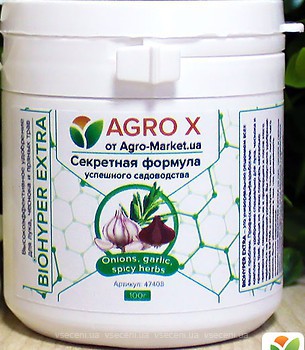 Фото Agro X Удобрение Biohyper Extra для лука и чеснока 100 г