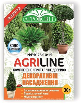 Фото Агросвіт Удобрение Agriline Декоративные насаждения 30 г