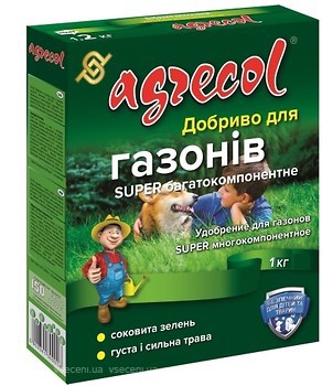 Фото Agrecol Комплексне мінеральне Super багатокомпонентне добриво для газонів 1 кг