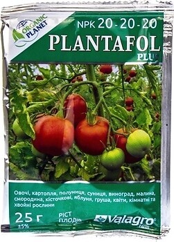 Фото Valagro Комплексне добриво для росту плодів Plantafol NPK 20.20.20 25 г