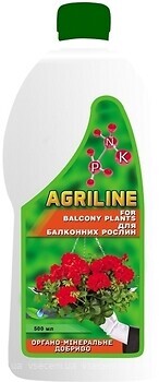 Фото Агросвіт Органо-минеральное удобрение Agriline для балконных цветов 500 мл