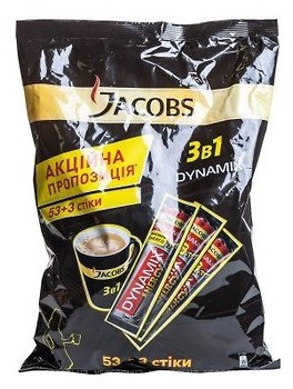 Фото Jacobs 3 в 1 Dynamix Energy розчинна 56 шт