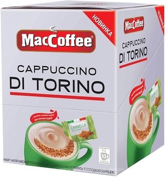 Фото MacCoffee 3 в 1 Cappuccino Di Torino з корицею розчинна 10 шт