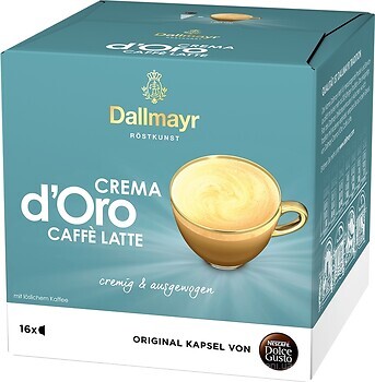 Фото Dallmayr Crema d'Oro Caffe Latte Dolce Gusto в капсулах 16 шт
