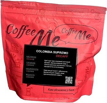 Фото Coffee Me Colombia Supremo Decaff в зернах 250 г