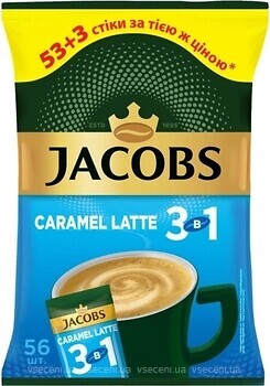 Фото Jacobs 3 в 1 Caramel Latte розчинна 56x 12.3 г