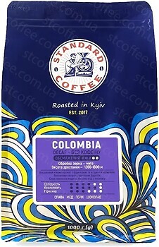 Фото Standard Coffee Колумбия Супремо 100% арабика без кофеина в зернах 1 кг