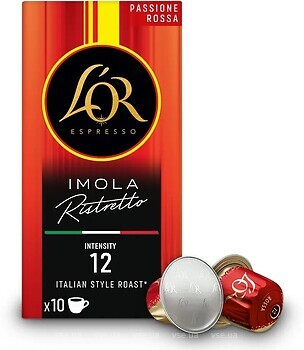 Фото L`or Passione Rossa Ristretto Imola в капсулах 10 шт