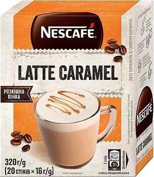 Фото Nescafe Latte Caramel растворимый 20 шт