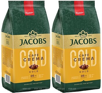 Фото Jacobs Cafe Crema Gold в зернах 2x 1 кг