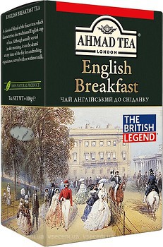 Фото Ahmad Tea Чай чорний дрібнолистовий Англійський до сніданку (картонна коробка) 100 г