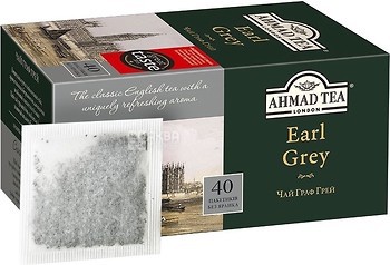 Фото Ahmad Tea Чай чорний пакетований Ерл Грей (картонна коробка) 40x2 г