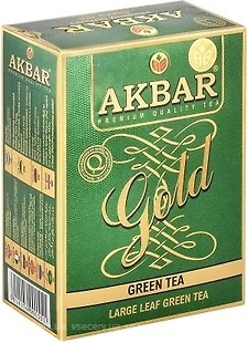 Фото Akbar Чай зелений середньолистовий Gold (картонна коробка) 100 г