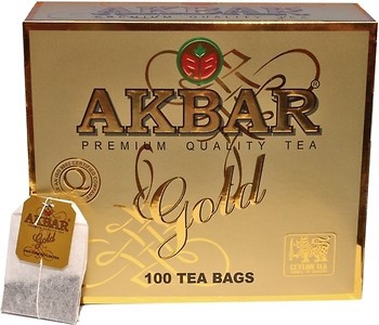 Фото Akbar Чай чорний пакетований Gold (картонна коробка) 100x2 г