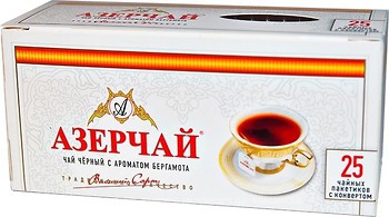 Фото Azercay Чай чорний пакетований з ароматом бергамоту (картонна коробка) 25x2 г