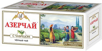 Фото Azercay Чай чорний пакетований з чебрецем (картонна коробка) 25x2 г