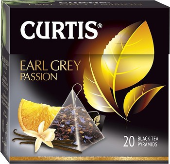 Фото Curtis Чай чорний пакетований Earl Grey Passion (картонна коробка) 20x1.7 г