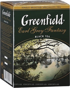 Фото Greenfield Чай чорний середньолистовий Earl Grey Fantasy (картонна коробка) 100 г