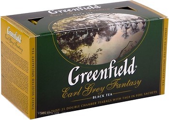 Фото Greenfield Чай чорний пакетований Earl Grey Fantasy (картонна коробка) 25x2 г