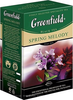 Фото Greenfield Чай чорний середньолистовий Spring Melody (картонна коробка) 100 г