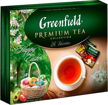Фото Greenfield Набір чорного і зеленого чаю пакетований Premium Tea Collection (картонна коробка) 96x 1.75 г