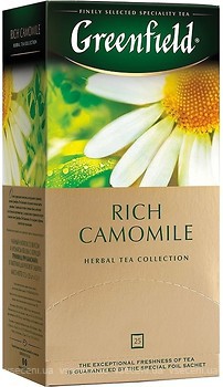 Фото Greenfield Чай травяной пакетированный Rich Camomile (картонная коробка) 25x1.5 г