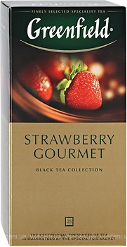 Фото Greenfield Чай черный пакетированный Strawberry Gourmet (картонная коробка) 25x1.5 г
