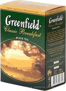 Фото Greenfield Чай чорний крупнолистовий Classic Breakfast (картонна коробка) 100 г