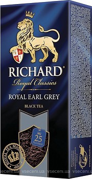 Фото Richard Чай чорний пакетований Royal Earl Grey (картонна коробка) 25x2 г