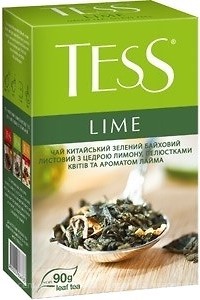 Фото Tess Чай зеленый крупнолистовой Lime (картонная коробка) 90 г