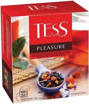 Фото Tess Чай чорний пакетований Pleasure (картонна коробка) 100x1.5 г