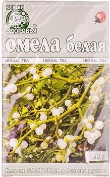 Фото Ключі Здоров'я Чай трав'яний розсипний Омела біла (картонна коробка) 50 г