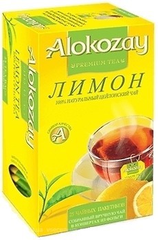 Фото Alokozay Чай чорний пакетований з лимоном (конверт з фольги, картонна коробка) 25x2 г
