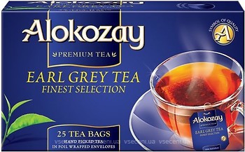 Фото Alokozay Чай чорний пакетований Earl Grey з бергамотом (конверт з фольги, картонна коробка) 25x2 г