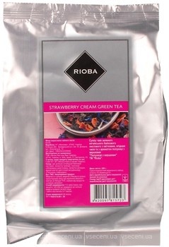 Фото Rioba Чай зелений крупнолистовий Полуниця з вершками (фольгований пакет) 250 г