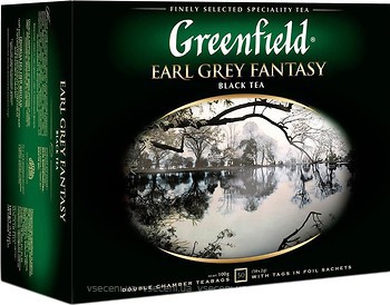 Фото Greenfield Чай чорний пакетований Earl Grey Fantasy (картонна коробка) 50x2 г