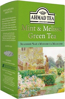 Фото Ahmad Tea Чай зелений середньолистовий М'ята і Меліса (картонна коробка) 75 г