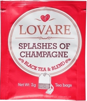 Фото Lovare Купаж чорного і зеленого чаю пакетований Бризки шампанського (поліетиленовий пакет) 50x2 г
