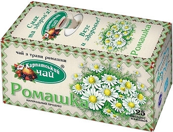 Фото Карпатський чай Чай травяной пакетированный Ромашка (картонная коробка) 25x1 г