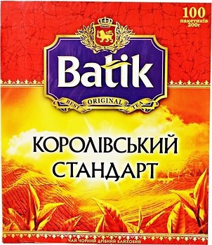 Фото Batik Чай черный пакетированный Королевский стандарт (картонная коробка) 100x2 г